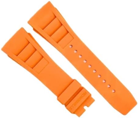 Entrepreneurish for 20mm Orange Color Rubber Watch Band for Richard Mille 11-03L, Screw-Type Strap