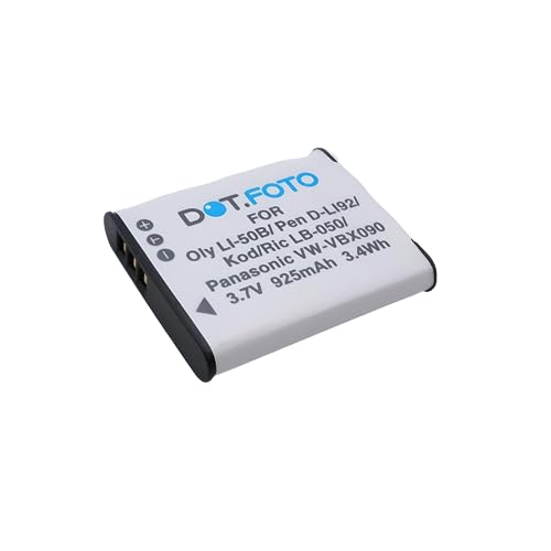 Dot.Foto LI-50B, LI-50BA, LI-50BB Premium 3.7v / 925mAh Batterie Rechargeable pour Olympus SP 810 800UZ u6010 u6020 u9010 SZ14 SZ16 D755 u1010 SZ30 SZ20