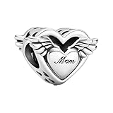 EZ Tuxedo Angel Wings and Mom Charms 925 Sterling Silver Bead for Bracelets