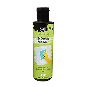 Grab Kart Tile Scratch Remover Solution - Tiles Scratch Repair Agent Remove Metal Scratches from Tiles Ceramic Glass Vitrified Floor Marble Black Stain Removal Cleaner - 220ml