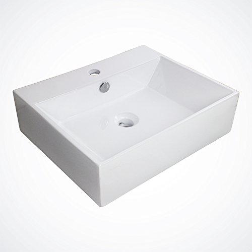 GotHobby Large Porcelain Ceramic Vessel Vanity Sink Basin Faucet Bathroom w/Overflow