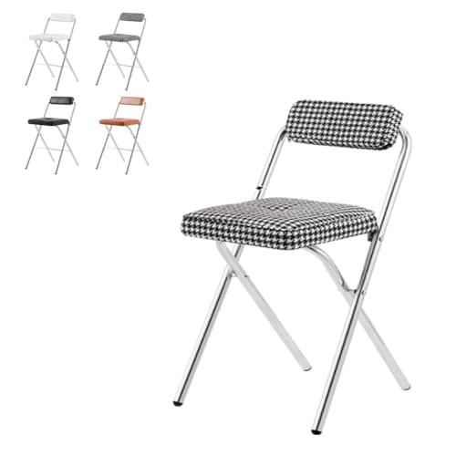 MACAGGTNTU Cuadrado Taburete De Bar Plegable con Respaldo, Taburete Plegable Acolchado 45 55 65 75cm Silla De Mostrador Portátil Silla De Comedor(Checkered,45cm/17.7in)