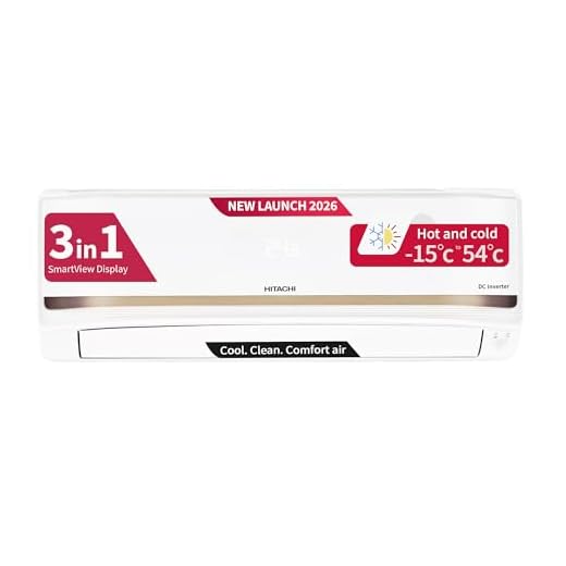 Hitachi 1.5 Ton 3 Star, New star rated, Inverter Split AC (Copper, Hot & Cold, Smart View Display, 4 Way Swing, ice Clean Cooling,RAS.G318PHDIST, New BEE Rated, White)