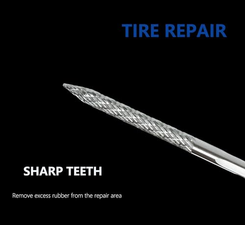 Image of Tire Repair Drill Bits, 3-Piece Professional Kit with 1 /8 inch 3 /16 inch 1 /4 inch Sizes, High-Speed Steel for Rubber Cleaning & Plug Installation(CB-M03H)