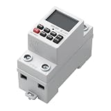 Wodsty Timer digitale AC220V con display LCD, 16 programmi per controllo settimanale/giornaliero, timer automatico del ciclo, guida DIN