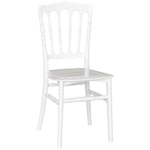 OKAFFAREFATTO MADDALONI Chaise Napoléon en plastique blanc modèle renforcé