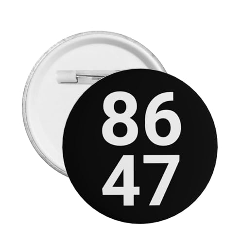 86 47 Button Pins 8647 Funny 5 Pcs Tin Metal
