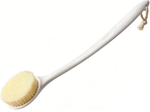 elzle Brosse Douche, 38cm Brosse Dos Douche Long Manche, Poils Doux, Séchage Rapide, Poignée Antidérapante Brosse de Bain, Utilisation Humide et Sèche,...
