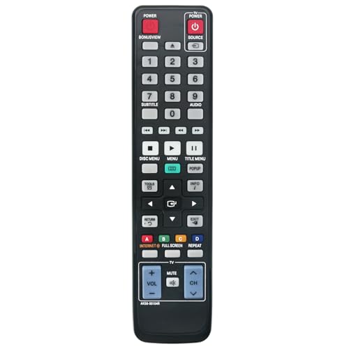 AK59-00104R Replaced Remote fit for Samsung Blu-ray DVD Player BD-C6500 BD-C5500 BD-D6500/ZA BD-D6100C/ZA BD-P1580 BD-P1590M BD-P1595 BD-P1600 BD-C6800/XAA BD-C6600/XAA BD-C6900 BD-C5900