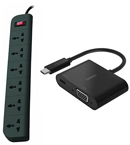 Image of Belkin USB-C to VGA Adapter + Charge (Supports HD 1080p Video Resolution, 60W Pass-Through Power for Connected Devices) MacBook Pro VGA Adapter, Black & Essential Series F9E600zb2MGRY 6
