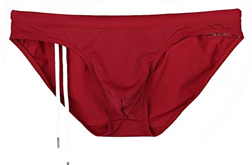 Mendove Men's Nylon Solid Pouch Bikini Swimsuits with Adjustable Drawstrig