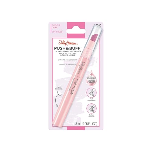 Sally Hansen Push & Buff 2-In-1 Pen​, Rimuovi-cuticole, Penna per cuticole, Preparazione per manicure