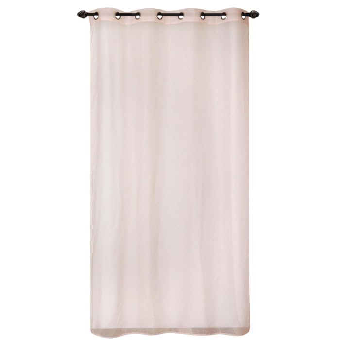 Atout Ciel Rideau Voilage en Organza Uni, à œillets 140x240cm prêt a Poser, Rose