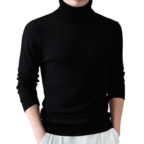 Pull homme col roulé anti-courants d'air vêtement tricot chaud
