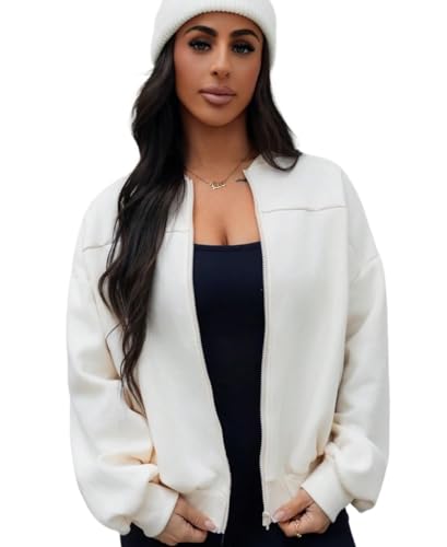 pedestrianmall Women's sweatshirt Zip Through Jacket Sweatshirt Back Autumn Winter