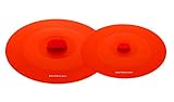 Rachael Ray Tools and Gadgets Top This 9-1/4-Inch Medium Suction Lid and 11-1/2-Inch Large Suction Lid Set, Orange