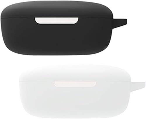 Compatible con redmi Buds 4 Lite - Funda protectora a prueba de golpes, compatible con carga inalámbrica, funda protectora de silicona (negro-blanco)