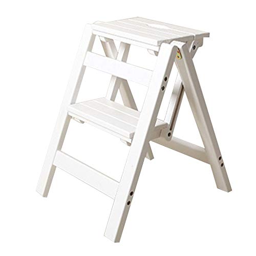 Escabeau multifonction de qualité supérieure en bois massif blanc - 2