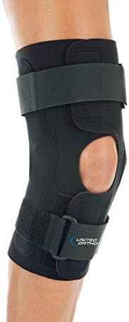 United Ortho Wraparound Hinged Knee Brace, Extra Large, Black