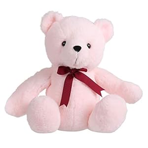 Mirada Pink Plust Stuffed Wine Bow Teddy Bear Soft Toy- 35cm