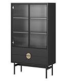 Durabilité à long terme : Fabriquée à partir de panneau de particules laminé de haute qualité, la commode Stoon est conçue pour résister à l'humidité, à la chaleur et aux rayures. Ce meuble vitrine est l'assurance d'un investissement durable, conservant toute son élégance au fil des années. Ne vous souciez plus des dommages quotidiens, profitez d'un meuble qui reste aussi beau qu'au premier jour.