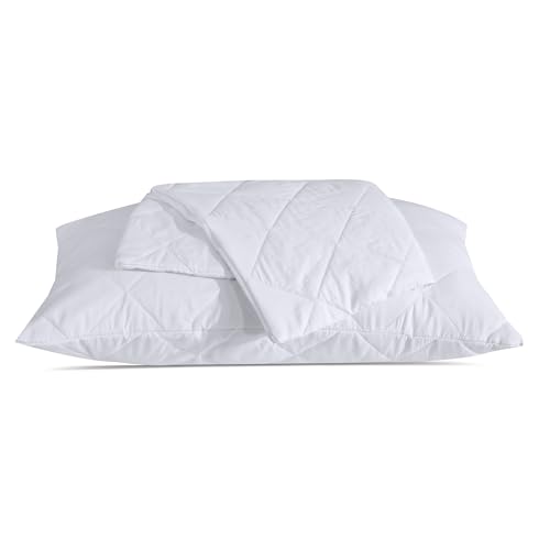 My home store Quilted Pillow Protectors 2 Pack- 100% Microfiber Hotel Quality Zip Closure Pillow Cases- Super Soft Anti-Allergy & Breathable Pillow Cover ( 50 cm × 75 cm )
