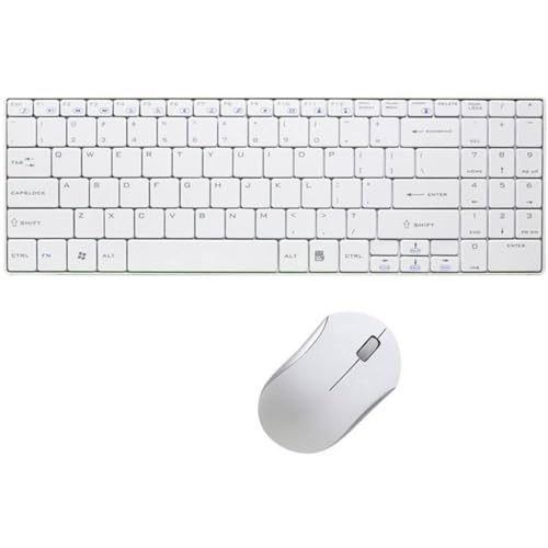 LogiLink ID0109 Clavier + Souris slim sans fil avec 3 Boutons 2,4 GHz Blanc
