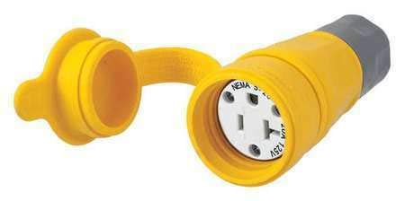 Watertight Conn,5-20R,20A,125VAC,Yellow - HUBBELL WIRING DEVICE-KELLEMS HBL15W33A
