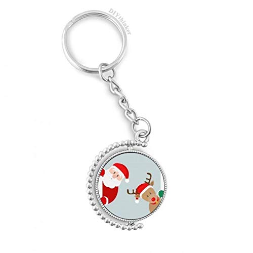 Llavero rotativo DIYthinker de Papá Noel con cadena antienredos para llaves de casa