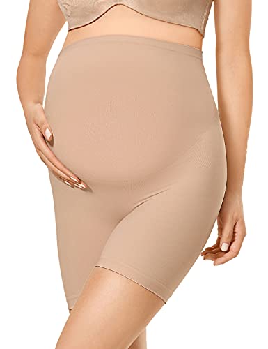 Gratlin Bragas para Embarazo sin Costura Shorts de Maternidad para Mujer Anacardo S