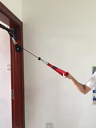 Weight Cable Pulley System Gym,Pulley Wheel 360 Degree Rotating 3.54In Silent Pulley With 59In Cable And Carabiner Hammock Straps For Home Gym Equipment,Ladder Lift,Bicep Tricep Curl Workout #TOP4