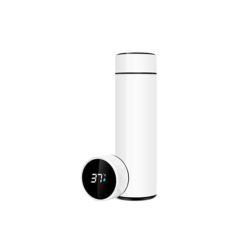 QiCheng&LYS 500ML Travel Mug, Flask with Temperature Display Vacuum Cup with Flask 304 Stainless Steel,Insulation Cup, Double Walled Vacuum for Heat a