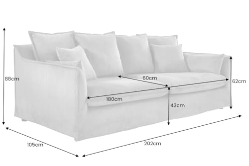 Riess Ambiente Großes 3er Sofa Heaven 200cm senfgelb Samt waschbarer Bezug Hussensofa Couch – Bild 4