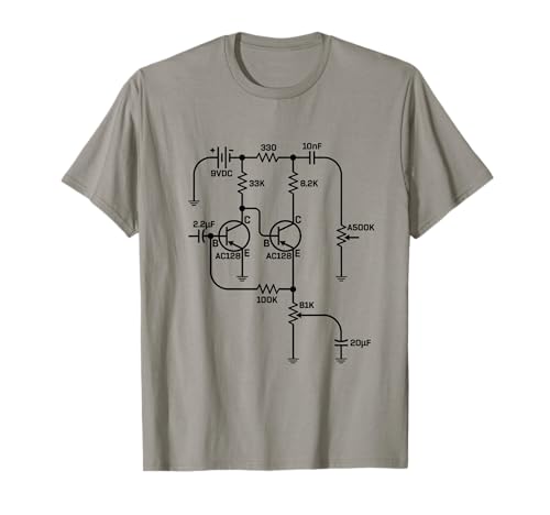 Diagramme schématique de pédale Fuzz Germanium Effets de Circuit PnP T-Shirt