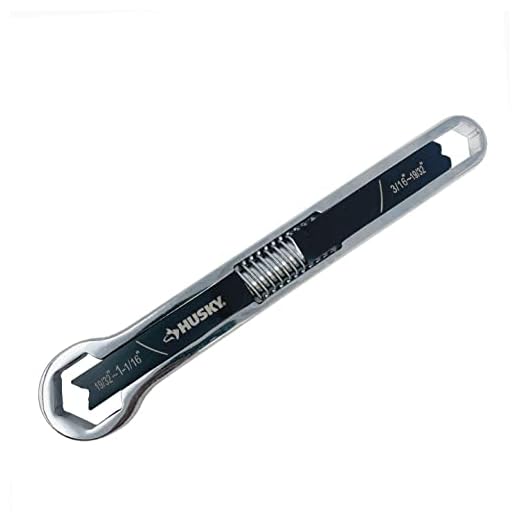 Husky Tools Total Adjustable Wrench with Lower Profile, Double End Replaces 44 Metric and SAE Hex Sizes 3/16 inches to 1-1/16 inches, 2x Faster