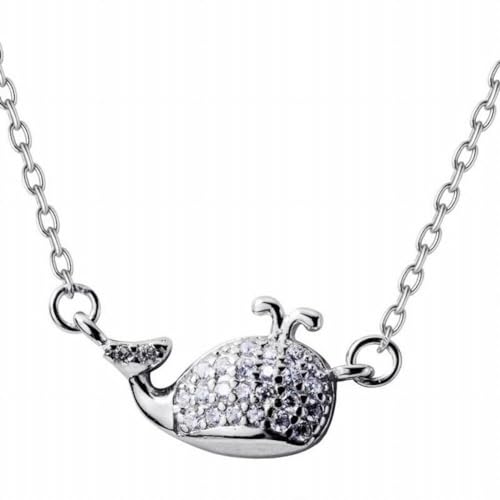 Collier baleine anti-irritation avec chaîne à griffes douce et diamants fins pour femme