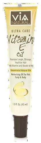 VIA Natural Ultra Care Vitamin E Oil Concentrated Natural Oil 1.5oz - Promotes Longer, Stronger, Healthier Hair, Adds Vitamins and Keratin To Hair - 6 Pack by Via Natural
