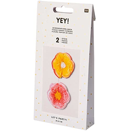 Rico Design Seidenpapierblumen Rosa/Gelb 2er Set