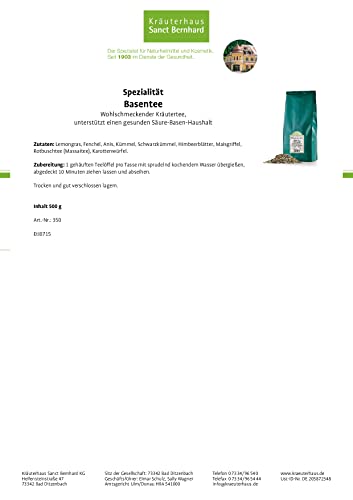 Basentee Kräuterhaus Sanct Bernhard mit Lemongras 500 g