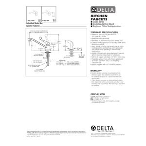 DELTA FAUCET 101LF-WF, 8 x 2 x 8 inç, Krom