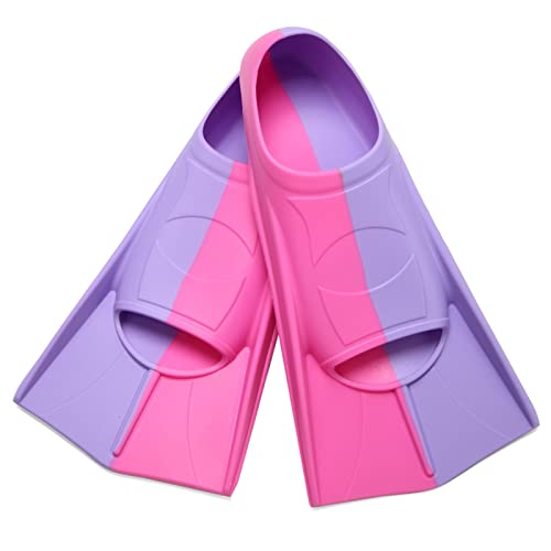 Foyinbet Kids Swim Fins,Short fin Swim Training Flippers for Lap Swimming Snorkelling for Child Girls Boys Teens XS