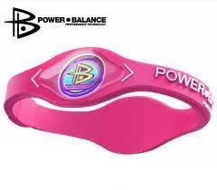 Power Balance Silicone Wristband Bracelet (Color: Pink/White Letter size: Medium)