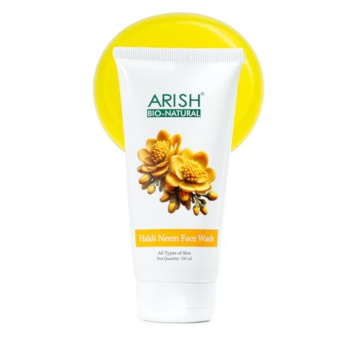 Image of ARISH BIO-NATURAL Haldi Neem Face Wash- 150 ml | Turmeric, Tulsi & Honey | Herbal Anti-Acne Cleanser for Pimples & Blemishes | Deep Cleansing for Oily & Acne-Prone Skin | For Women & Men All Skin Types