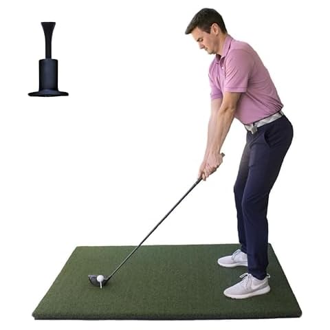 The Original Country Club Elite by Real Feel Golf Mats 4' X 5' Simulator Size Golf Mat | Heavy Duty Commercial Practice Mat | Accepts A Real Tee | Swing Down and Through | Indoor/Outdoor Cover