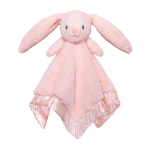 BEILIMU Baby Security Blanket Soft Plush Baby Bunny Snuggle Toy Lovely Stuffed Animals Shower Gift for Boys Girls Newborn Infants, Pink 16 Inch