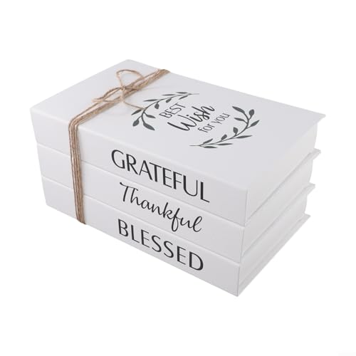 Set di 3 libri decorativi in finto legno, per la decorazione della casa, richiede montaggio, per mensole e caminetti (desideri)