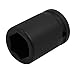 Aexit 3/4-inch Square Hand Operated Tools Drive CR-MO 24mm 6 Point Hex Impact Socket Black Model:23as260qo480