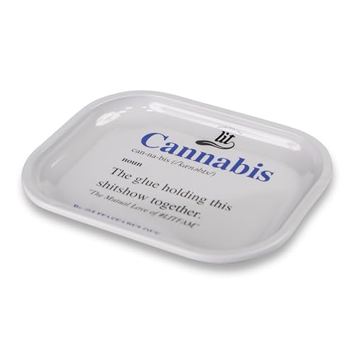 Image of LIT Metal Rolling Tray (White Edition) for Cigarette, Smoking Ash Bowl, Smoke Tray, Size 18x14cm (LITAF Accessories)