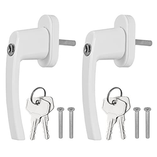 GETLITOOL 2x Manilla de Ventana Manijas para Ventanas de Aluminio Cerradura de Ventana oscilobatiente Manijas de puerta de Balcón Forma Simple de Moda Blanca para Seguridad Infantil Antirrobo Cover