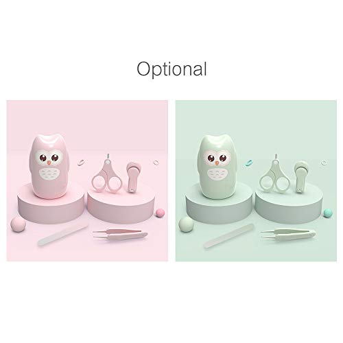 JJone Conjunto de unha para bebê com caixa de armazenamento de coruja Tesoura para unha recém-nascid